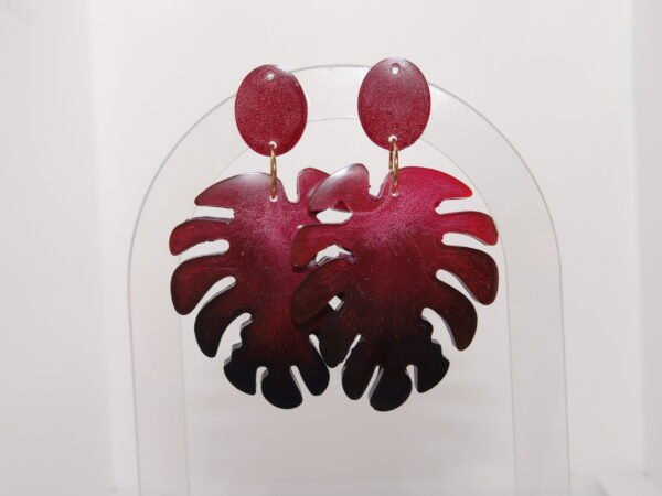 Boucles d'oreilles feuille violette