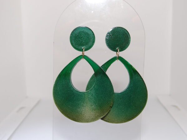 Boucles d'oreilles ovale verte
