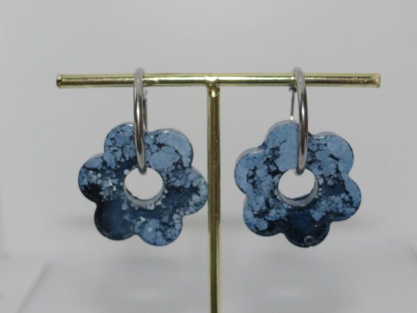 Boucles d'oreilles fleurs bleu