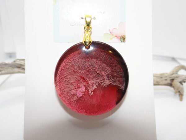Pendentif rond rouge/noir